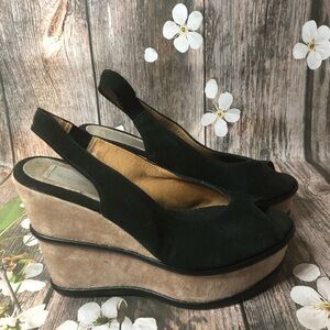 Michele Lopriore Milano Black and Beige Wedges